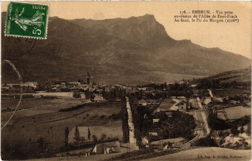 Old postcard embrun view taken - postcard,